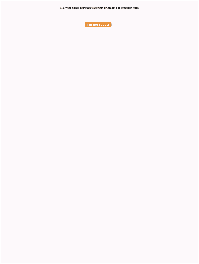 Fillable Online Dolly the sheep worksheet answers printable pdf