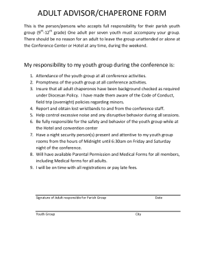 adult advisor/chaperone form