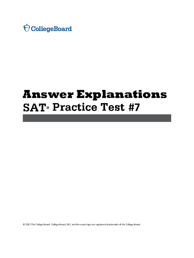 Fillable Online SAT Practice Test 9-Reading Section Answer Explanations ...