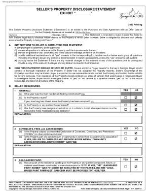 Fillable Online Fillable Online seller's property disclosure statement ...