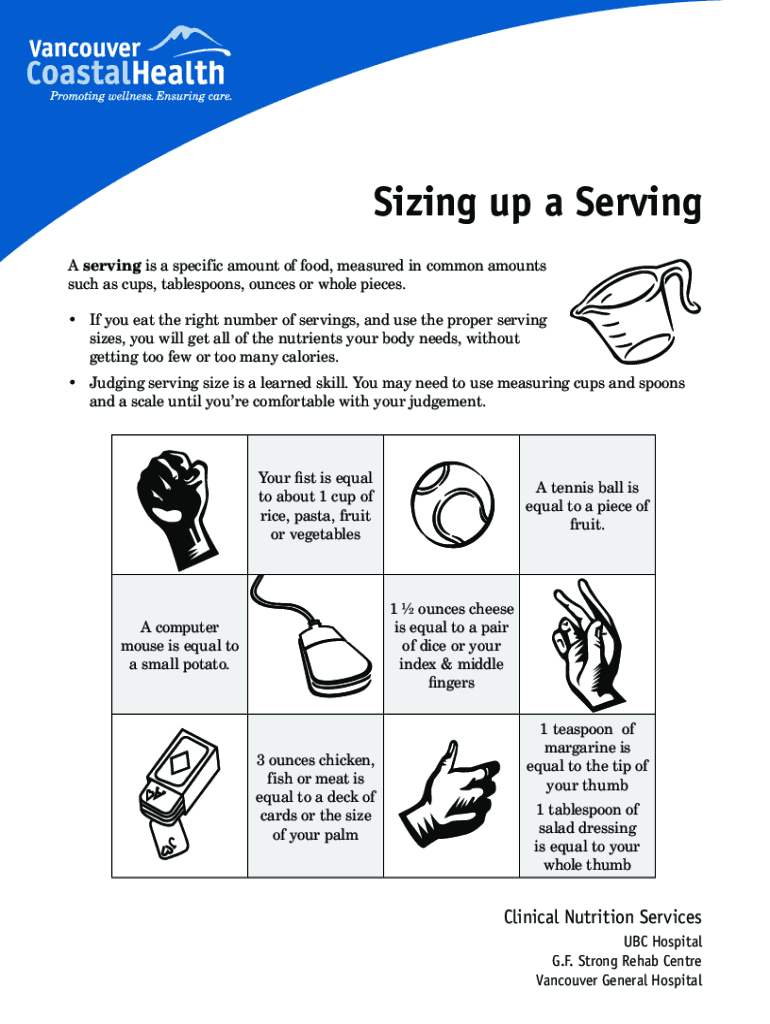 Fillable Online Serving Size vs Portion Size Is There a Difference