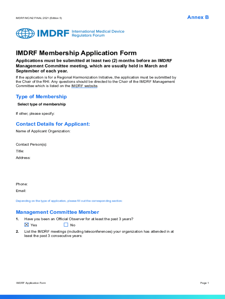 Fillable Online DocumentsInternational Medical Device Regulators Forum ...