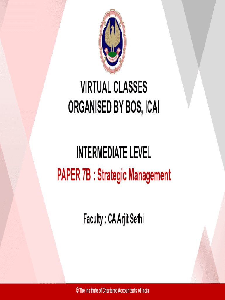 Fillable Online VIRTUAL CLASSES ORGANISED BY BOS, ICAI. Faculty Fax