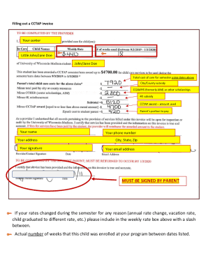 How to fill out a CCTAP invoice