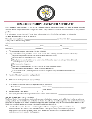 Kinship Caregiver's Affidavit