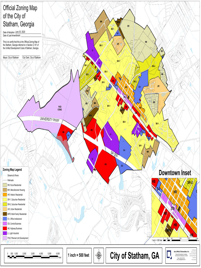 Fillable Online Official Zoning Map of the City of Statham, Fax