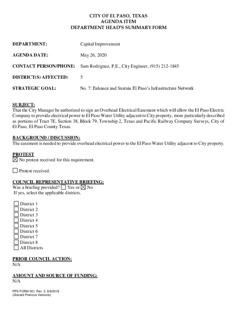 Fillable Online 7 Enhance and Sustain El Pasos Infrastructure Network
