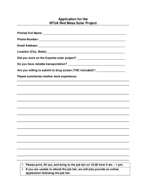 Application for the NTUA Red Mesa Solar Project