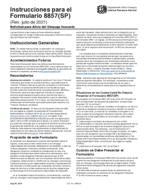 Form 8857 (SP) 8857 (SP) Solicitud para Alivio del ...