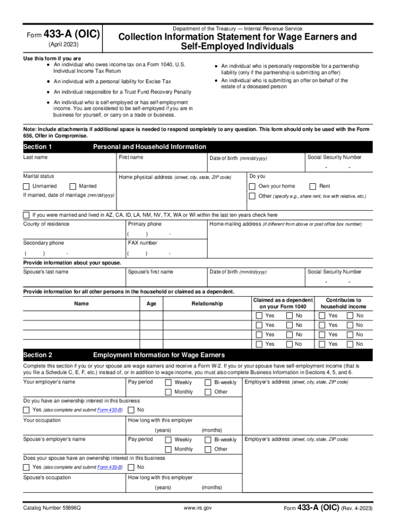 form 433 f 2023 Preview on Page 1