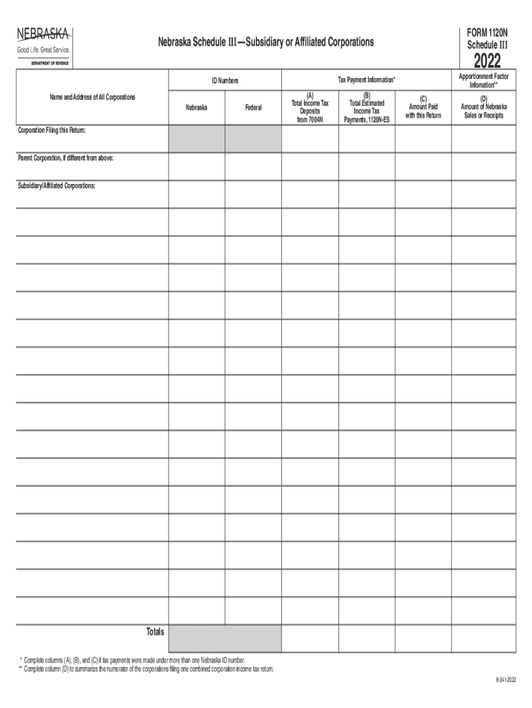 Fillable Online FORM 1120N Schedule III Fax Email Print pdfFiller