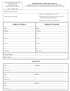 Misejour du livret de famille - Demarches.interieur.gouv.fr