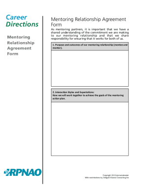 Fillable Online Mentoring Relationship Agreement Form Fax Email Print ...