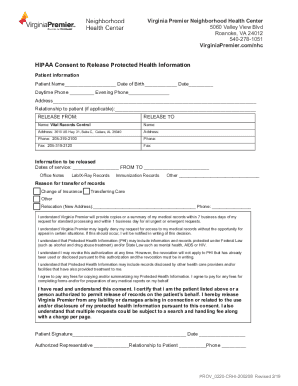 HIPAA Consent to Release Protected Health Information