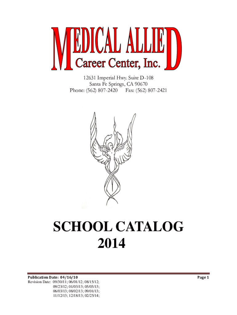 Fillable Online Medical Allied Career Center Inc. Santa Fe Springs