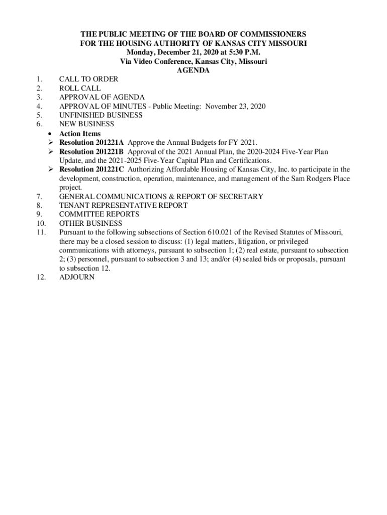 Fillable Online The Housing Authority of Kansas City