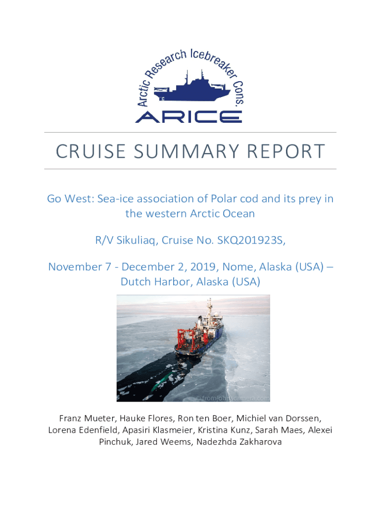 Fillable Online Cruise report template Fax Email Print pdfFiller