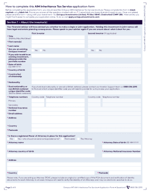 Octopus Titan VCT application form