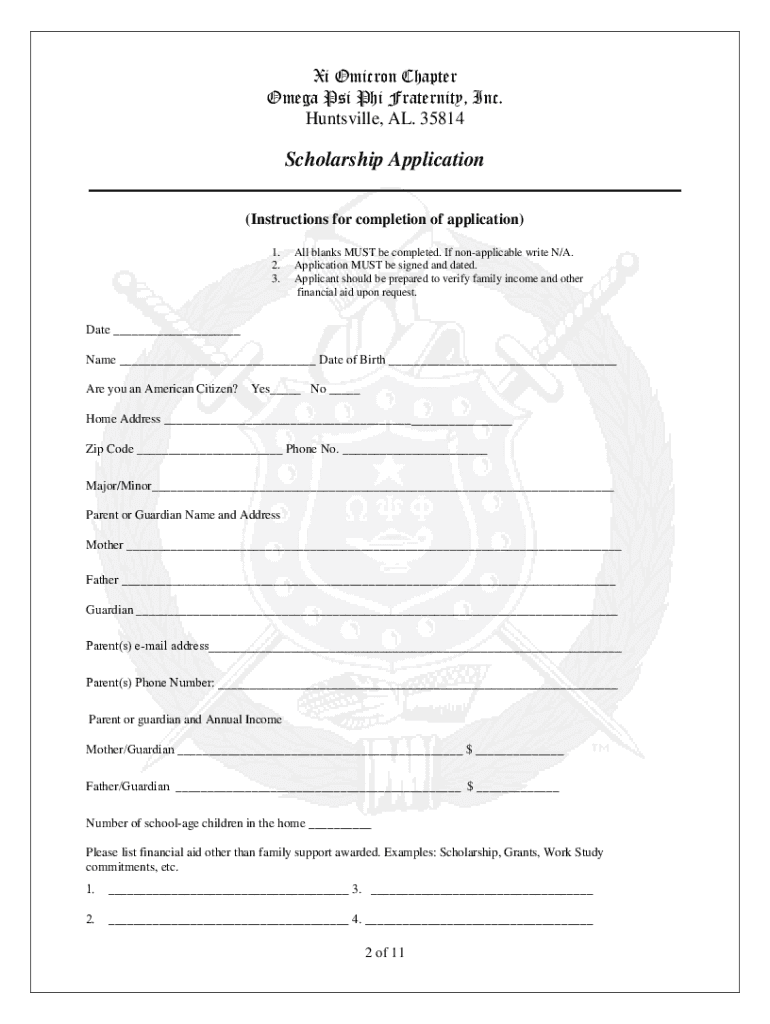 Get John L Cashin Sr Scholarship Form Preview on Page 1