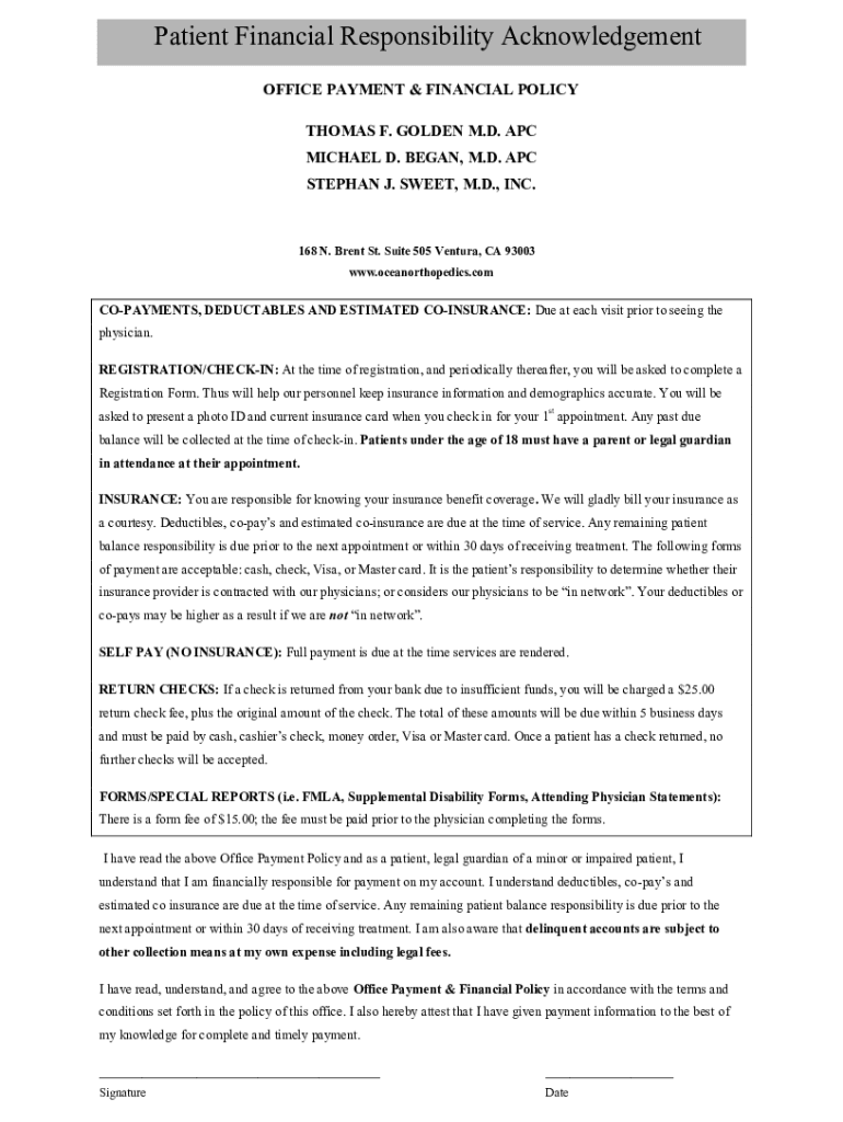 Fillable Online YNHH Patient Acknowledgement and Financial Authorization Fax Email Print pdfFiller