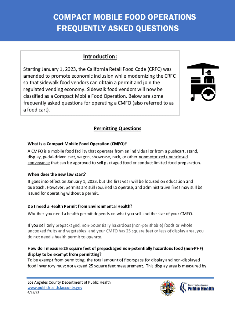 Fillable Online Compact Mobile Food Operations Frequently Asked Questions. Compact Mobile Food