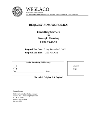 Strategic Plan RFP Mission Minded's Free Template Doc Template | pdfFiller