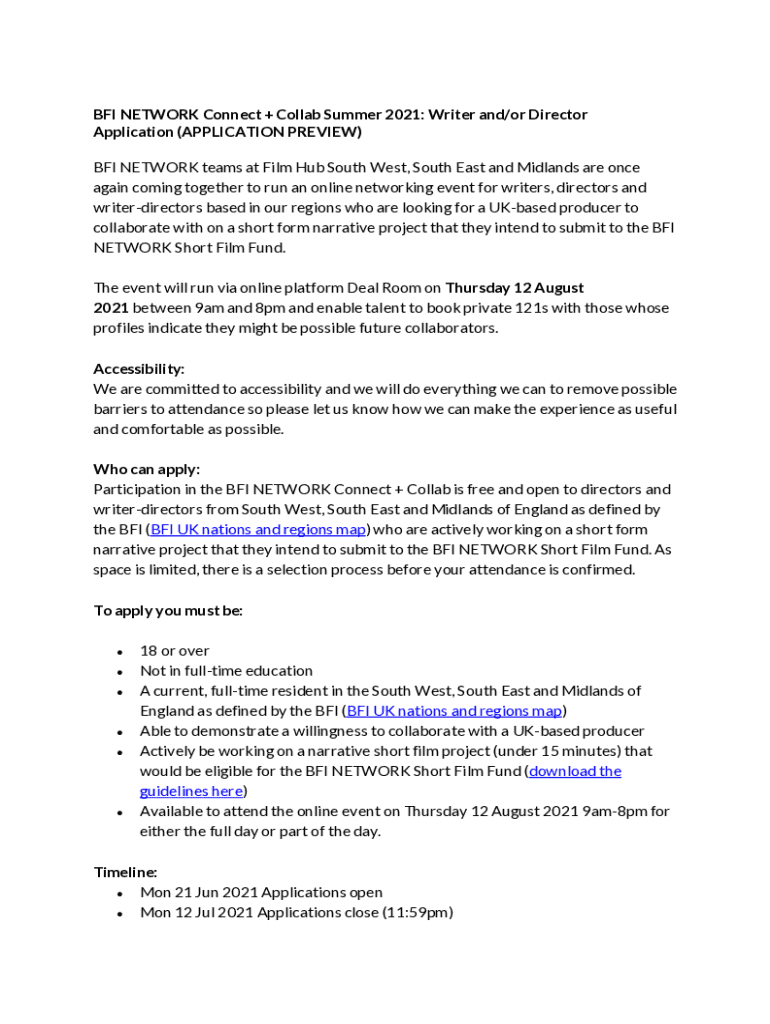 Fillable Online BFI NETWORK x BAFTA Crew reveal this years' names of