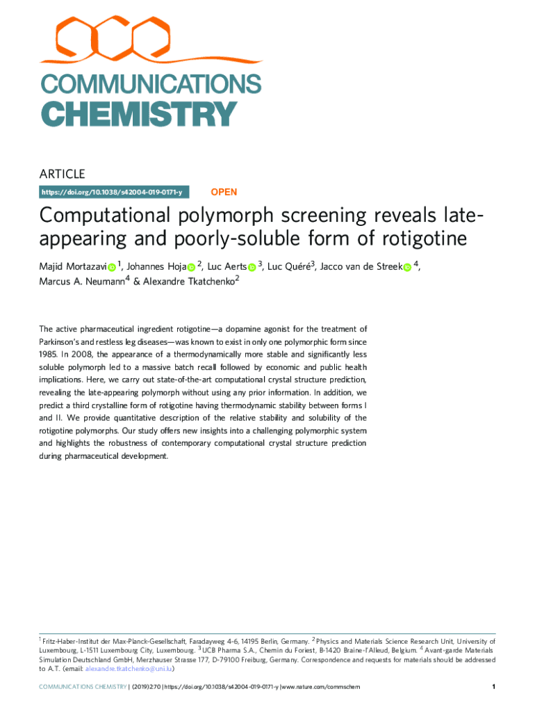 Fillable Online Computational polymorph screening reveals late ...