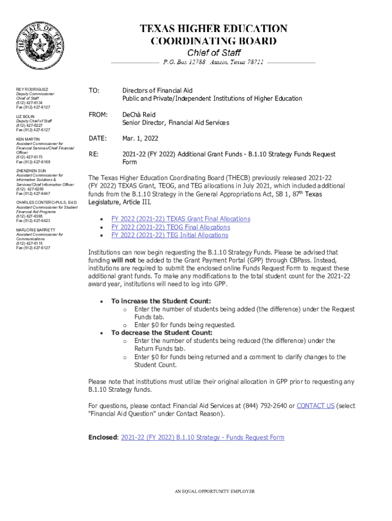 Fillable Online State Grant Funds FY 2022 Additional Grant Funds B.1.