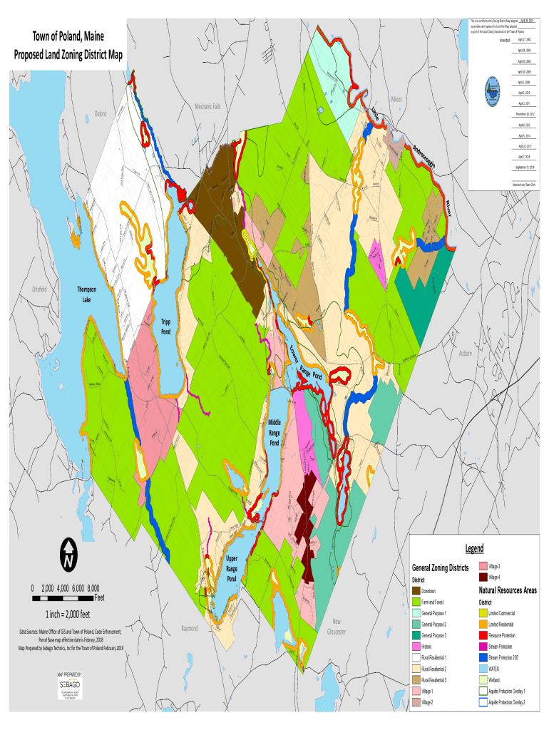 Fillable Online Town of Poland, Maine Proposed Land Zoning District Map