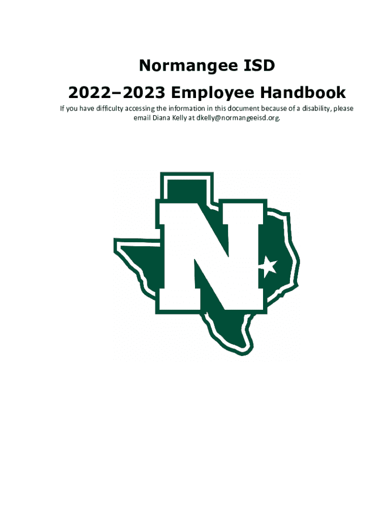 Fillable Online Normangee ISD 20222023 Employee Handbook Fax Email