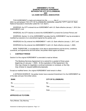 The Banking Services Agreement is to extend for a period ...