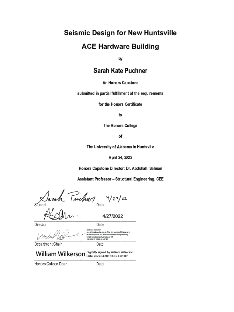 Fillable Online Seismic Design for New Huntsville ACE Hardware Building