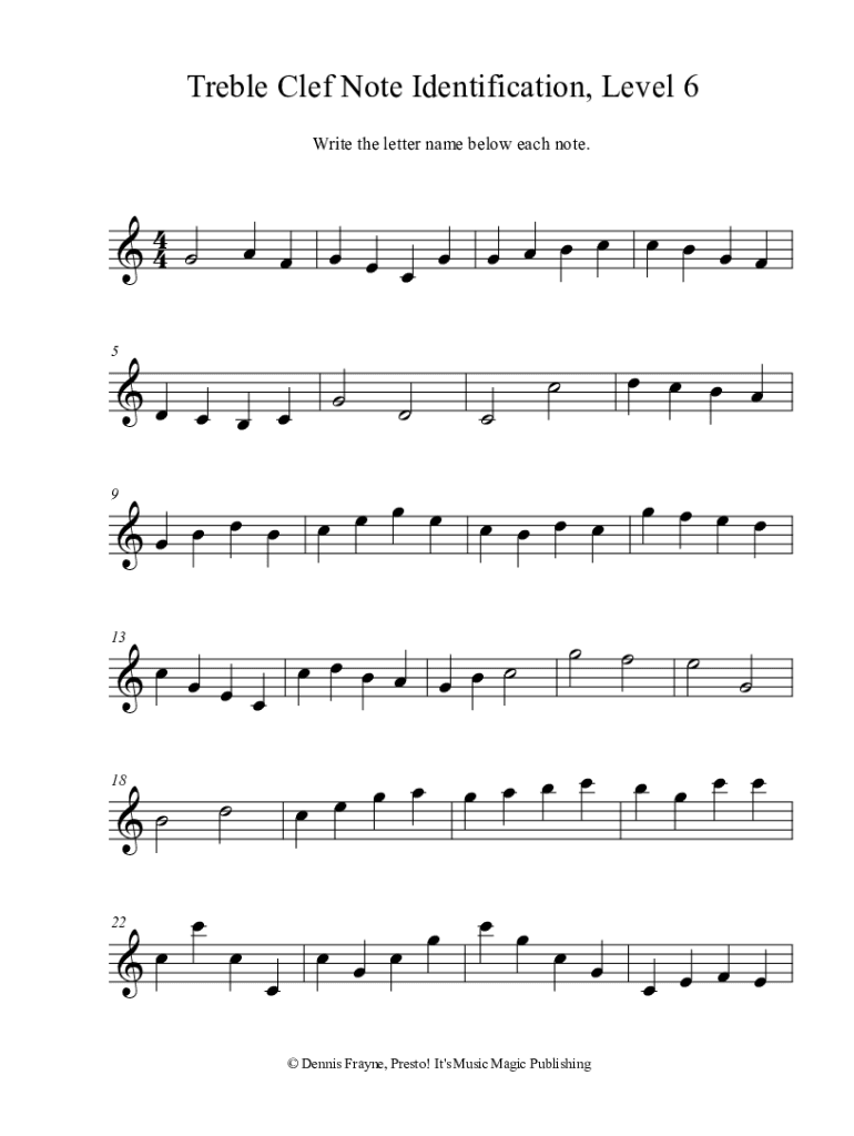 Fillable Online FREE! Printable Music Note Naming Worksheets Fax Email ...