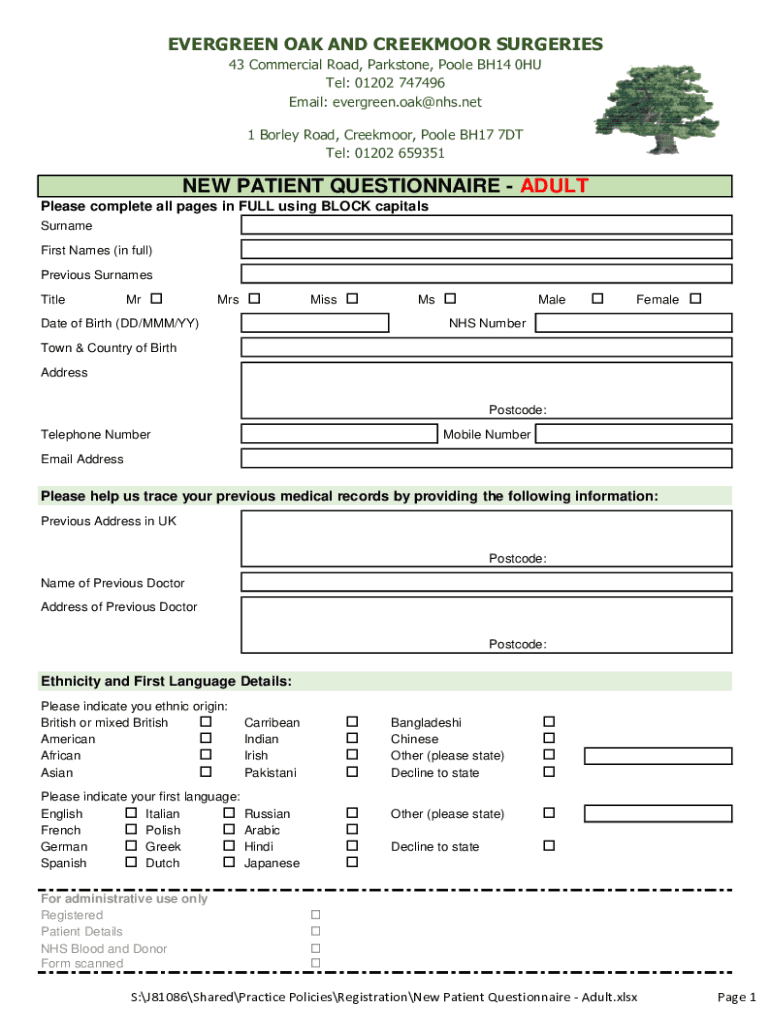 Fillable Online Contact Evergreen Oak Surgery Care Quality Commission Fax Email Print pdfFiller