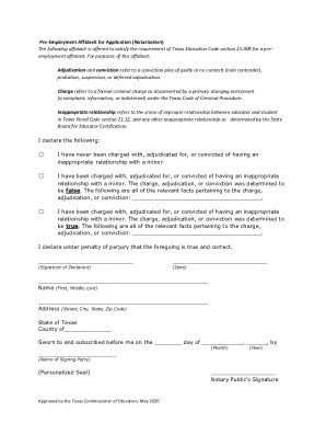 Pre Employment Affidavit - Fill and Sign Printable Template ...