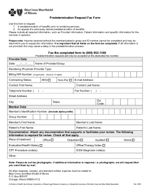 Fillable Online Bcbs Predetermination Form. Medical Claim Fax Email ...