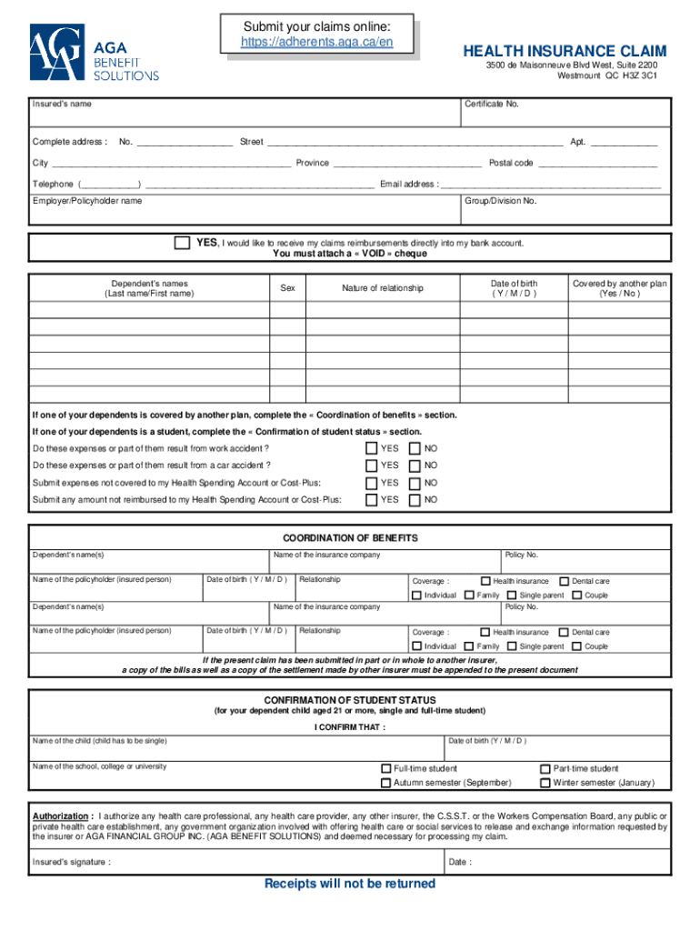 Fillable Online standard dental claim form Fax Email Print pdfFiller