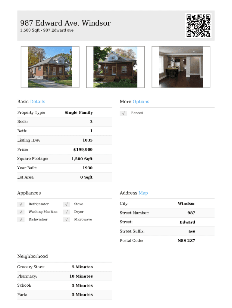 Fillable Online 1150 Edward Ave Windsor ON Real Estate Cinematic walk