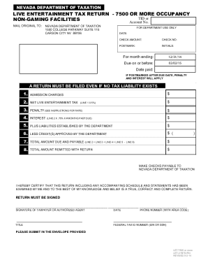 nevada department of taxation - live entertainment tax return