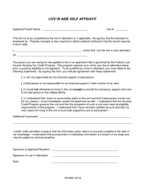 Sample Tenant Income Certification Form (Exhibit D)