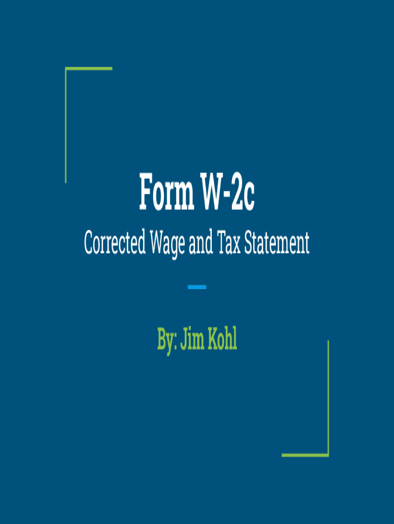 Fillable Online Form W-2c Corrected Wage and Tax Statement Fax Email ...