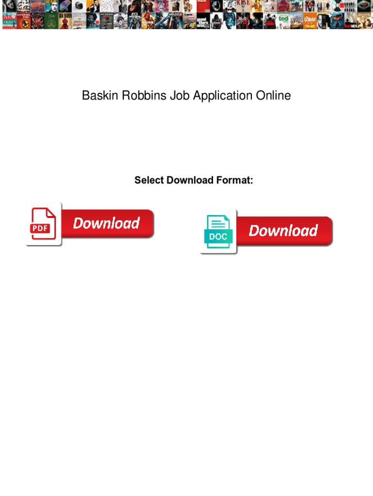Fillable Online Baskin Robbins Job Application Online. Baskin Robbins