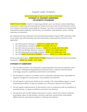 sample statement of leadership commitment for antibiotic ...