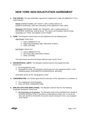 New York Non-Solicitation Agreement Template