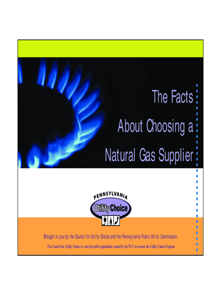 Fillable Online The Facts About Choosing a Natural Gas Supplier Fax