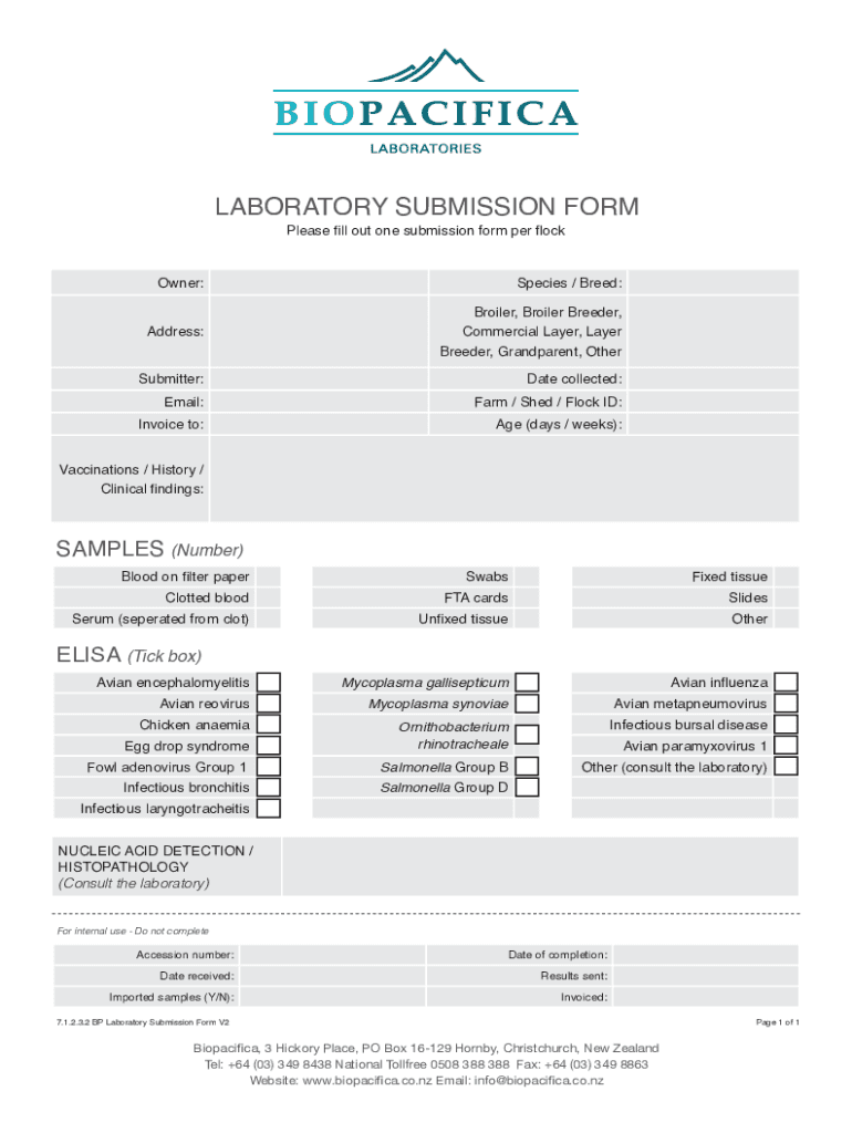 Fillable Online GPLN Laboratory Submission Form Fax Email Print pdfFiller