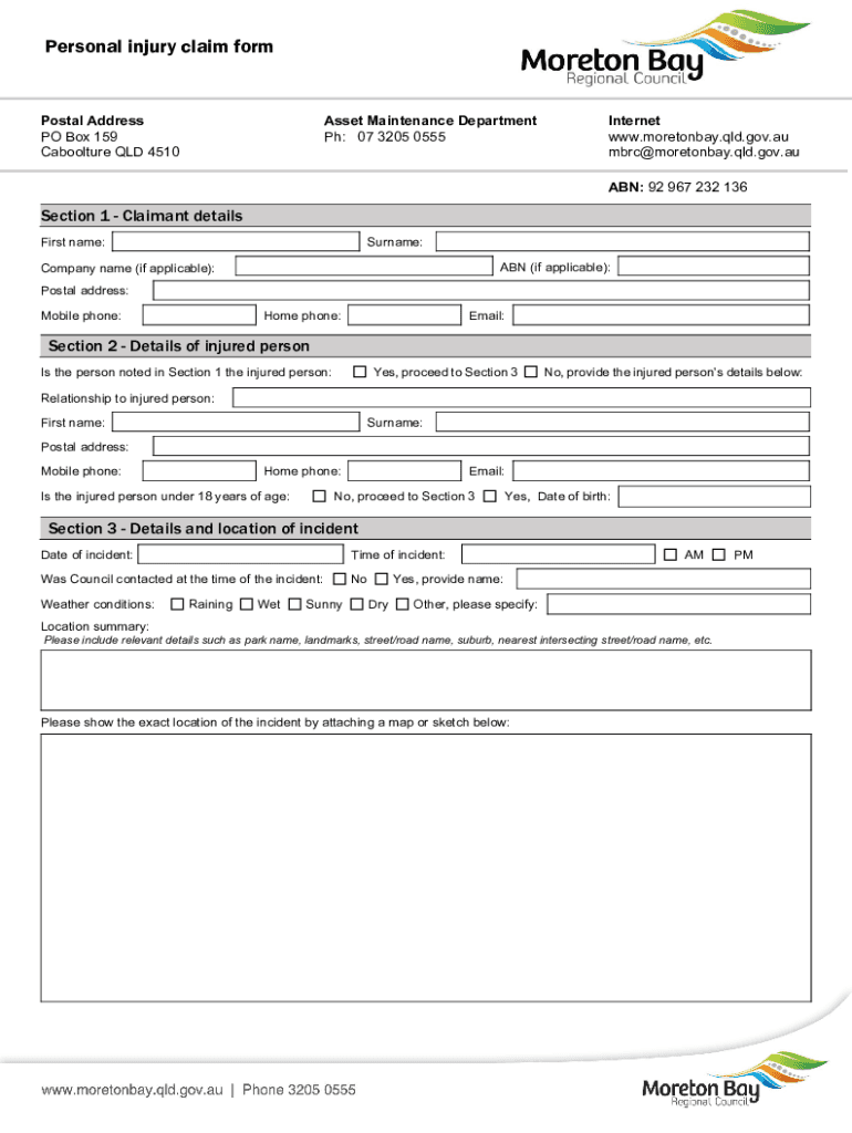 Fillable Online Personal injury claim form Fax Email Print pdfFiller