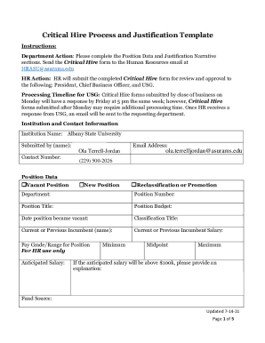 Fillable Online Hiring Justification Template Fax Email Print - pdfFiller