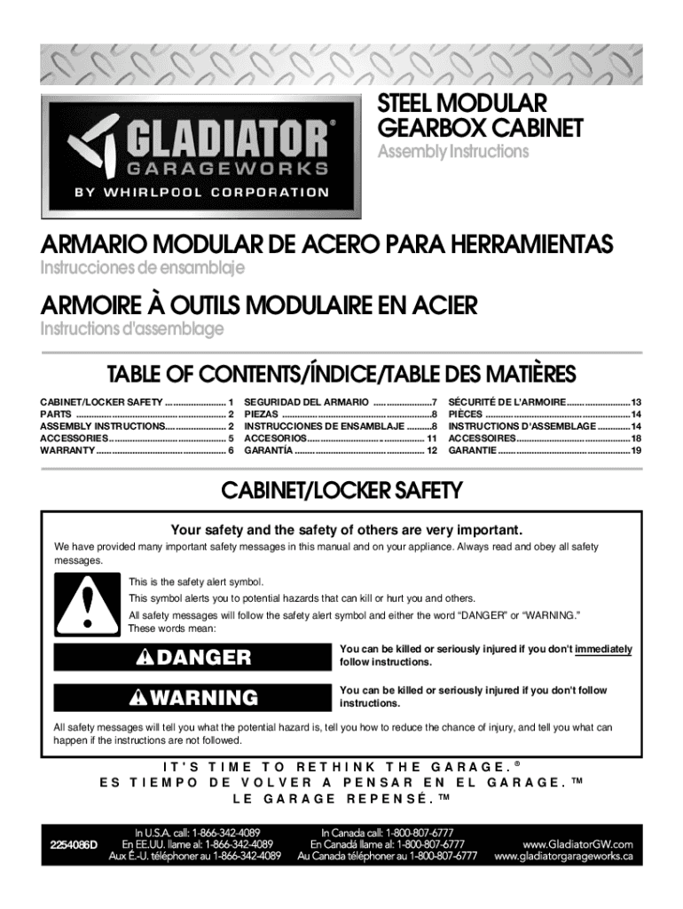 Completable En línea Assembly Instructions for the Gladiator Premier